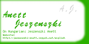 anett jeszenszki business card